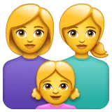 family: woman, woman, girl pour la plateforme Whatsapp