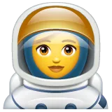 Whatsapp प्लेटफ़ॉर्म के लिए woman astronaut