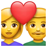 couple with heart: woman, man لمنصة Whatsapp