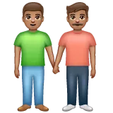 men holding hands: medium skin tone untuk platform Whatsapp