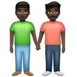 men holding hands: dark skin tone per la piattaforma Whatsapp