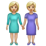 women holding hands: medium-light skin tone per la piattaforma Whatsapp