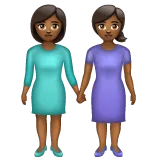women holding hands: medium-dark skin tone สำหรับแพลตฟอร์ม Whatsapp