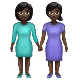 women holding hands: dark skin tone für Whatsapp Plattform