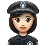 woman police officer: light skin tone for Whatsapp platform