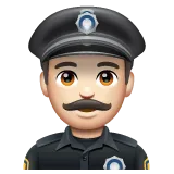 police officer: light skin tone สำหรับแพลตฟอร์ม Whatsapp