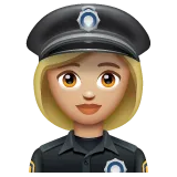 woman police officer: medium-light skin tone for Whatsapp platform