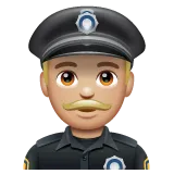 police officer: medium-light skin tone per la piattaforma Whatsapp