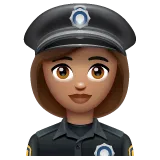 woman police officer: medium skin tone til Whatsapp platform
