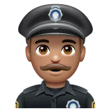 police officer: medium skin tone untuk platform Whatsapp