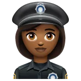 Whatsapp platformu için woman police officer: medium-dark skin tone