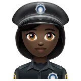 Whatsapp platformu için woman police officer: dark skin tone