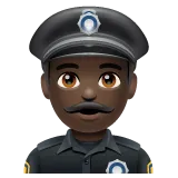 police officer: dark skin tone สำหรับแพลตฟอร์ม Whatsapp