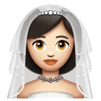 woman with veil: light skin tone for Whatsapp platform