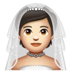 person with veil: light skin tone สำหรับแพลตฟอร์ม Whatsapp