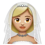 woman with veil: medium-light skin tone pentru platforma Whatsapp