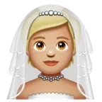 person with veil: medium-light skin tone per la piattaforma Whatsapp