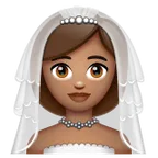 woman with veil: medium skin tone til Whatsapp platform