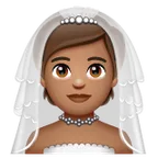 person with veil: medium skin tone สำหรับแพลตฟอร์ม Whatsapp