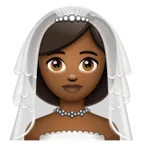 woman with veil: medium-dark skin tone para a plataforma Whatsapp