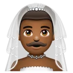 man with veil: medium-dark skin tone für Whatsapp Plattform