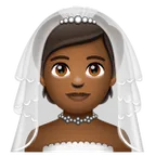 person with veil: medium-dark skin tone สำหรับแพลตฟอร์ม Whatsapp