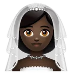 Whatsappプラットフォームのwoman with veil: dark skin tone