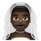 man with veil: dark skin tone for Whatsapp platform