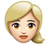woman: light skin tone, blond hair für Whatsapp Plattform