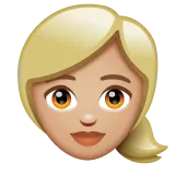 Whatsapp cho nền tảng woman: medium-light skin tone, blond hair