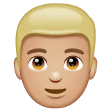 Whatsapp 플랫폼을 위한 person: medium-light skin tone, blond hair