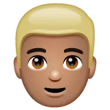 man: medium skin tone, blond hair per la piattaforma Whatsapp