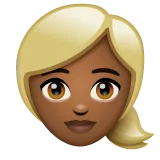 woman: medium-dark skin tone, blond hair untuk platform Whatsapp