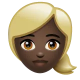 woman: dark skin tone, blond hair per la piattaforma Whatsapp