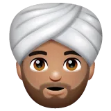 man wearing turban: medium skin tone per la piattaforma Whatsapp