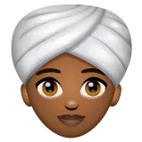 Whatsapp platformu için woman wearing turban: medium-dark skin tone