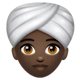 woman wearing turban: dark skin tone لمنصة Whatsapp