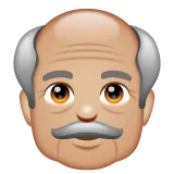 Whatsapp 플랫폼을 위한 old man: medium-light skin tone