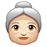 old woman: light skin tone per la piattaforma Whatsapp
