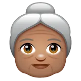 Whatsapp 플랫폼을 위한 old woman: medium skin tone