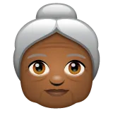 Whatsapp dla platformy old woman: medium-dark skin tone