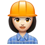 woman construction worker: light skin tone für Whatsapp Plattform