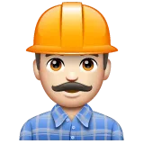construction worker: light skin tone สำหรับแพลตฟอร์ม Whatsapp