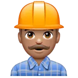 man construction worker: medium skin tone untuk platform Whatsapp