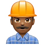 man construction worker: medium-dark skin tone pentru platforma Whatsapp