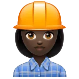 woman construction worker: dark skin tone til Whatsapp platform