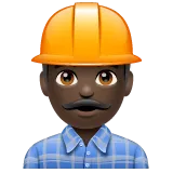 construction worker: dark skin tone สำหรับแพลตฟอร์ม Whatsapp