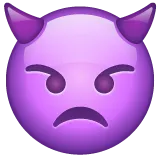 Whatsappプラットフォームのangry face with horns