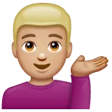 Whatsapp platformu için man tipping hand: medium-light skin tone
