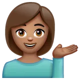 woman tipping hand: medium skin tone สำหรับแพลตฟอร์ม Whatsapp